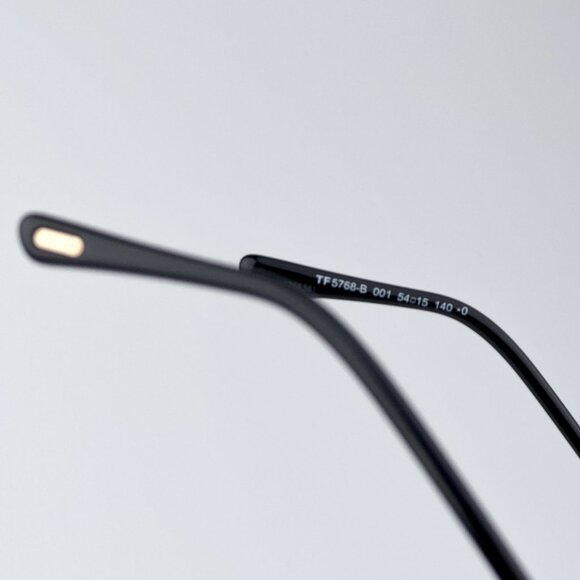 Tom Ford FT5768-B 001 BRAND NEW Eyeglasses Shiny Black Blue Block Square Women